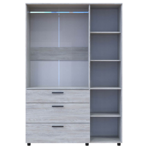 Фото шафи ТОРН 3 ДСП/3Ш штанга ДОРОС (DOROS) сосна натті – вигляд спереду наповнення