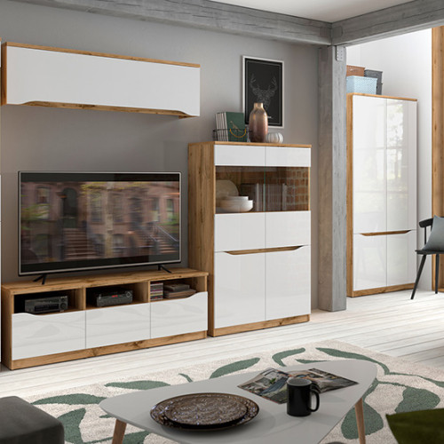 Фото шкафа NUIS SZF4D BRW –комплект мебели для гостиной