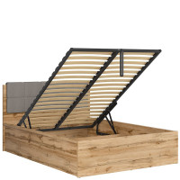 TETRIX Кровать с мягким изголовьем и подъемным механизмом LOZ/140/B/T BRW
