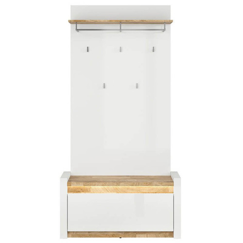 Фото тумбы для обуви ALAMEDA SFK1K BRW с вешалкой – вид спереди