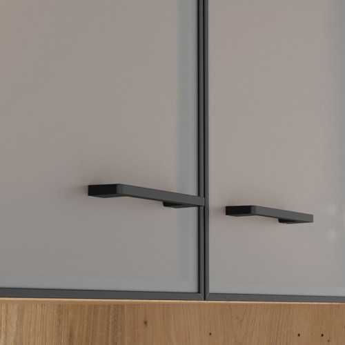 Фото витрины SPACE OFFICE REG2D2W/200 BRW стеклянные двери сверху – ручки