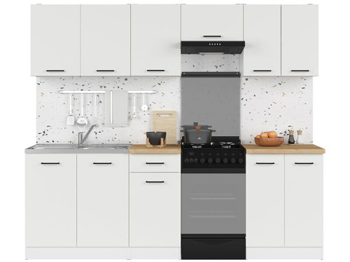 Фото кухні JUNONA LINE 230 BBL BRW крейдяний глянець зі стільницею