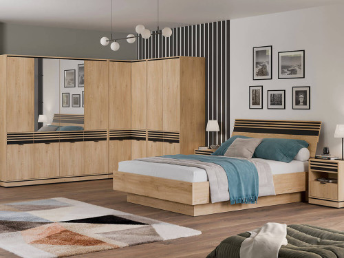 Фото кутової шафи FERRO FE13 LIVEO в інтер'єрі спальні