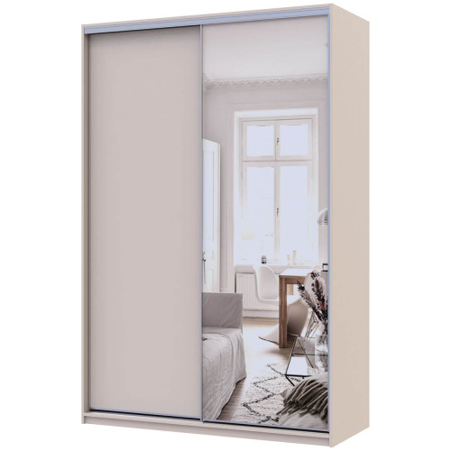 Фото шафи-купе 1 ДСП / 1 Дзеркало СІТІ ЛАЙТ ДОРОС (DOROS) 150x60x225 кашемір