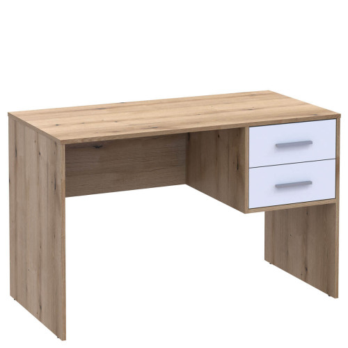 Фото письмового столу T2 ДОРОС (DOROS) дуб евок / білий – вигляд збоку
