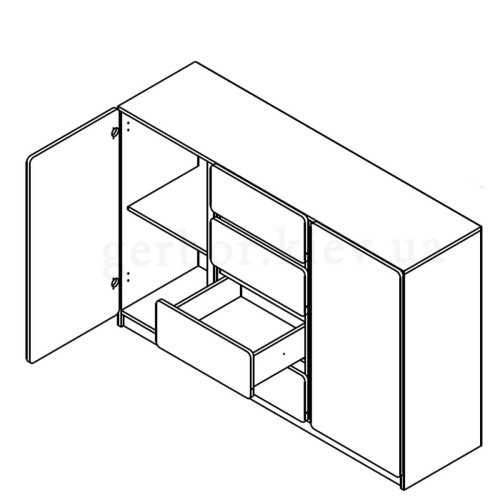 Фото комода ЛУКА KOM2D4S Гербор – наповнення