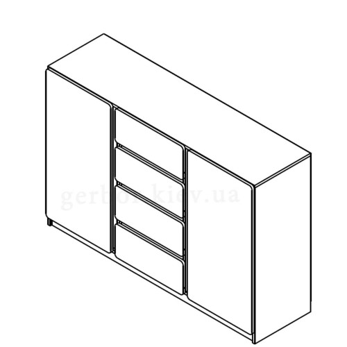 Фото комода ЛУКА KOM2D4S Гербор – схема