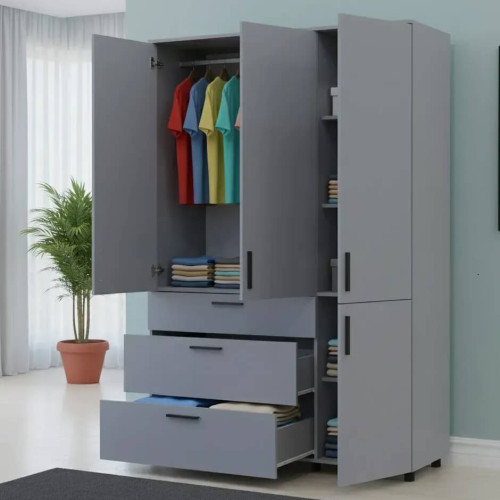 Фото наповнення сірої шафи ТОРН 3 ДСП/3Ш штанга ДОРОС (DOROS) в інтер'єрі 