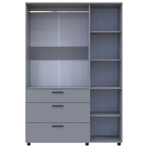 Фото сірої шафи ТОРН 3 ДСП/3Ш штанга ДОРОС (DOROS) – вигляд спереду наповнення