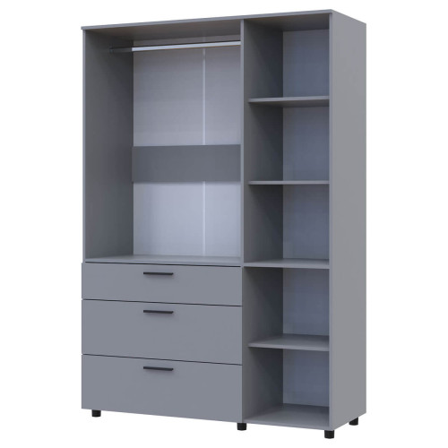 Фото сірої шафи ТОРН 3 ДСП/3Ш штанга ДОРОС (DOROS) – вигляд збоку наповнення