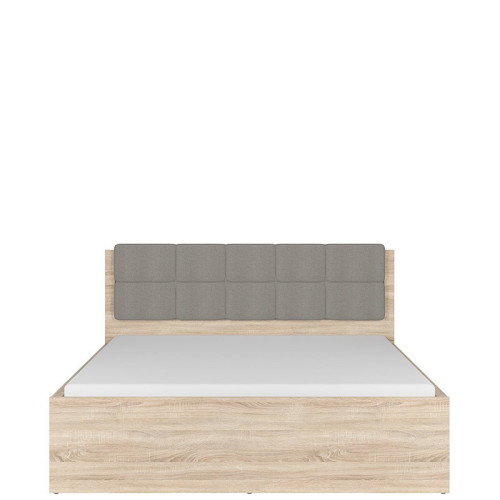 Фото кровати TETRIX LOZ/160/B BRW дуб сонома с серой накладкой и матрасом