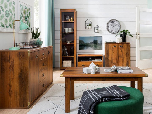 Фото журнального столика ИНДИАНА JLAW120 БРВ дуб шуттер в интерьере гостиной