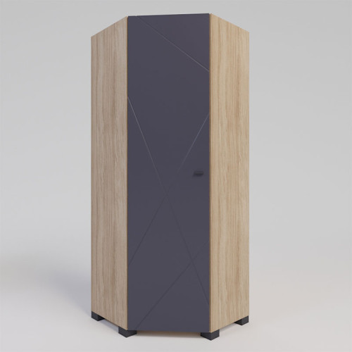 Фото углового шкафа Х-СКАУТ Х-22 Санти дуб каменный / графит - вид спереди