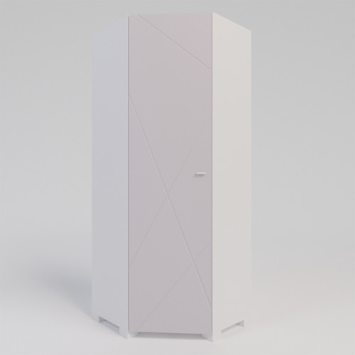 Фото углового шкафа Х-СКАУТ Х-22 Санти белый / розовый - вид спереди