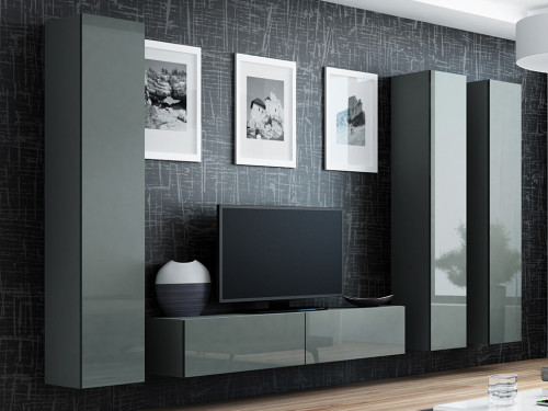 VIGO CAMA MEBLE Комплект 14 серый / серый глянец