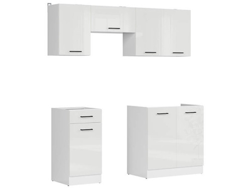 Фото кухні JUNONA LINE 180 BBL BRW крейдяний глянець (без стільниці) – вигляд збоку