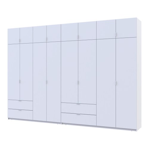 Фото шафи з антресоллю 4+4 ДСП 340 см Лукас ДОРОС (DOROS) білий