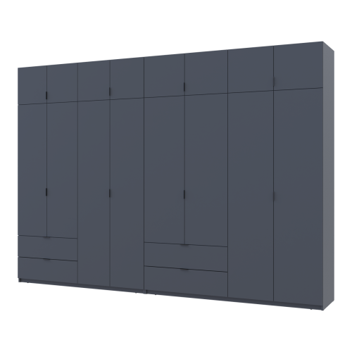 Фото шафи з антресоллю 4+4 ДСП 340 см Лукас ДОРОС (DOROS) графiт