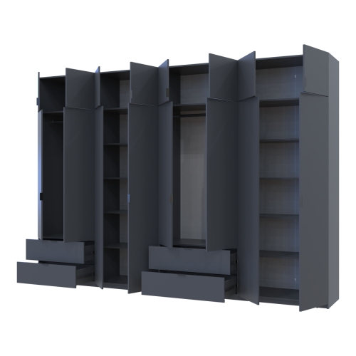 ЛУКАС Шафа з антресоллю 4+4 ДСП ДОРОС (DOROS) 340х50х240