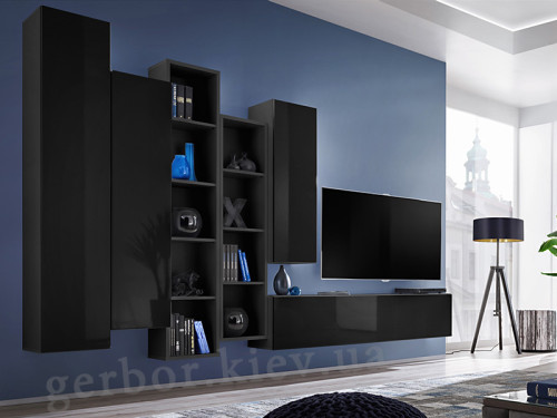 Фото гостиной BLOX V ZZ ASM MEBLE черный / черный глянец
