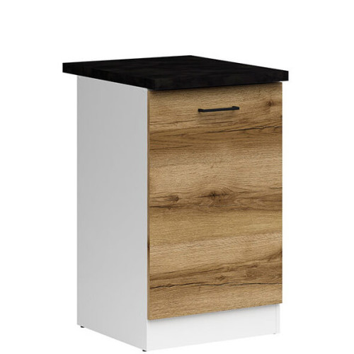 Фото лівої тумби JUNONA LINE D1D/50/82L ZBL BRW делано світлий – вигляд збоку