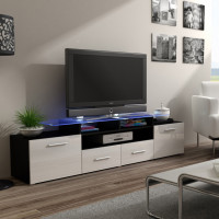 EVORA CAMA MEBLE Тумба ТВ черный / белый глянец EVORA CAMA MEBLE Тумба ТВ черный / белый глянец