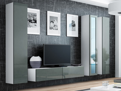 VIGO CAMA MEBLE Комплект 15 белый / серый глянец