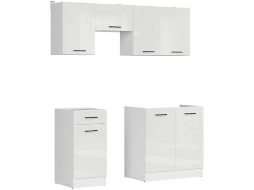 Фото кухні JUNONA LINE 170 BBL BRW крейдяний глянець (без стільниці) – вигляд збоку