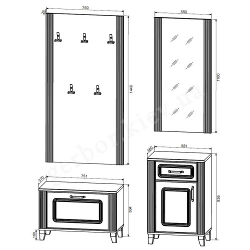 Фото передпокою КАНДI БРВ (ВМК) – схема з розмірами