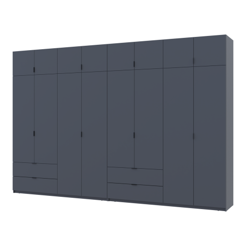 Фото шафи з антресоллю 4+4 ДСП 360 см Лукас ДОРОС (DOROS) графiт