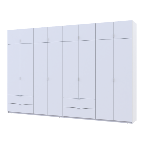 Фото шафи з антресоллю 4+4 ДСП 360 см Лукас ДОРОС (DOROS) білий