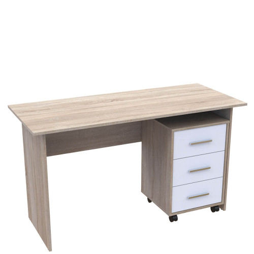 Фото письмового столу T3 ДОРОС (DOROS) дуб сонома / білий – вигляд зверху