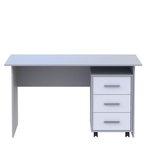 Фото письмового столу T3 ДОРОС (DOROS) сірий / білий – вигляд спереду