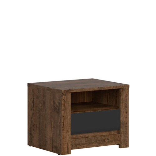 Фото прикроватной тумбы RUSO KOM1S BRW дуб апрель / черный