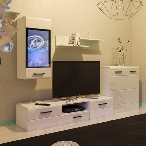 Фото вітальні АЛЯСКА БРВ німфея альба / білий глянець – вигляд збоку