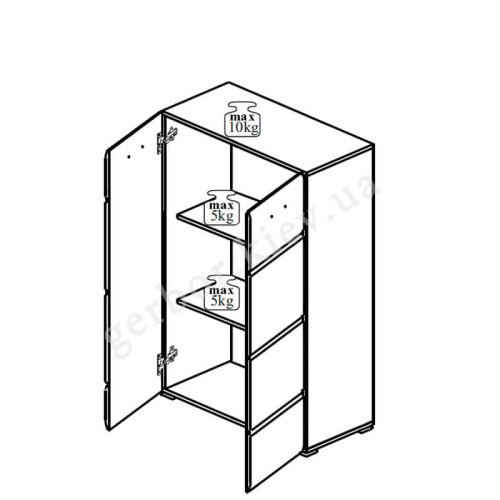 Фото вітальні АЛЯСКА ВМК – схема наповнення тумби 