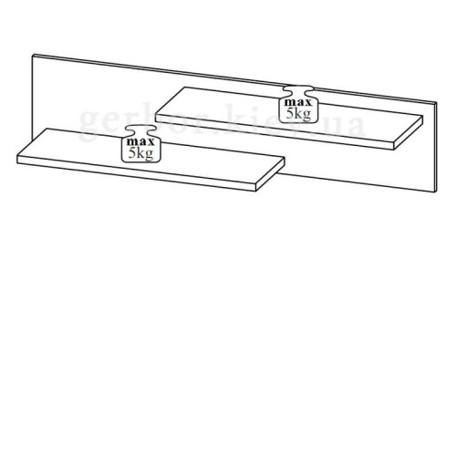 Фото вітальні АЛЯСКА ВМК – схема панелі з полицями