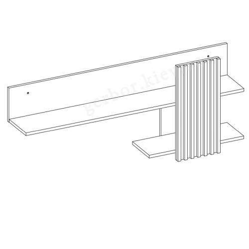 Фото полиці FERRO FE16 LIVEO з правостороннім розташуванням рейок