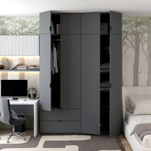 ЛУКАС Шафа з антресоллю 4 ДСП ДОРОС (DOROS) 160х50х240