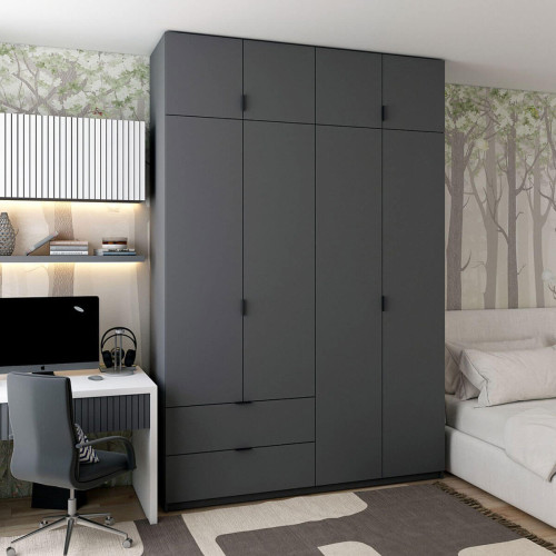 ЛУКАС Шафа з антресоллю 4 ДСП ДОРОС (DOROS) 160х50х240