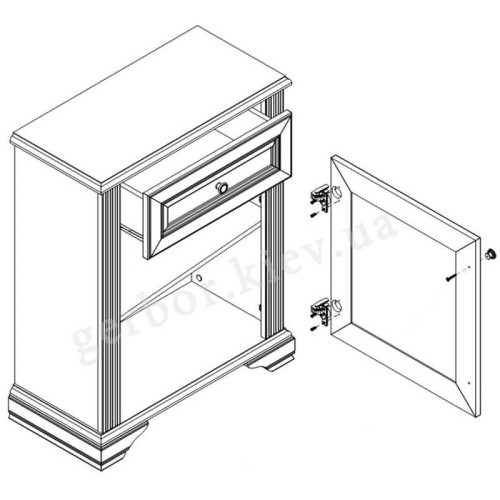 Фото тумбы 1D1S ВАЙТ Гербор – схема наповнення