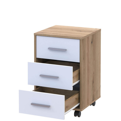 Фото мобільної тумбочки T3 ДОРОС (DOROS) дуб евок / білий – наповнення