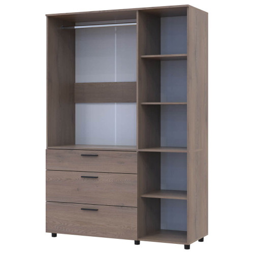 Фото шафи ТОРН 3 ДСП/3Ш полиці ДОРОС (DOROS) кремона канноло – вигляд збоку наповнення