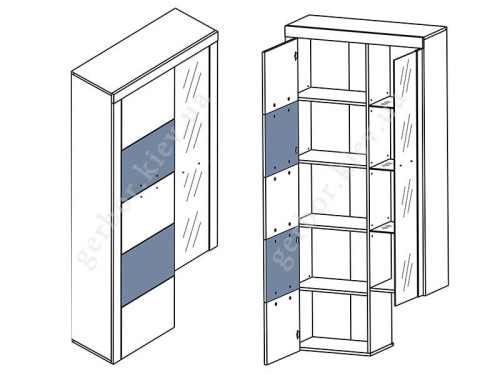 Фото вітальні АЛЬПІН Гербор – схеми вітрини