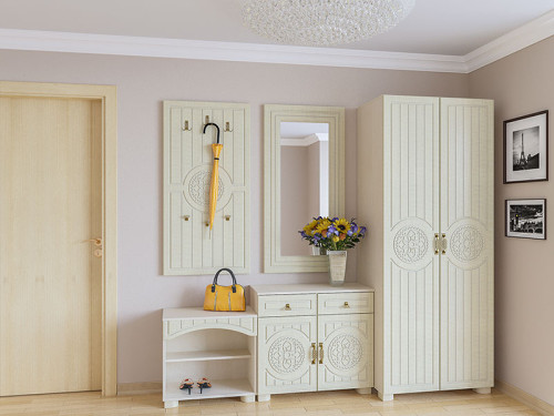 Фото шкафа МОНБЛАН МБ-1 САНТИ клен ванкувер / венге светлый в интерьере прихожей