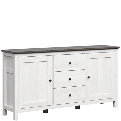 На фото комод HESEN KOM2D3S/10/19 BRW лиственница sibiu светлая / сосна larico – вид сбоку