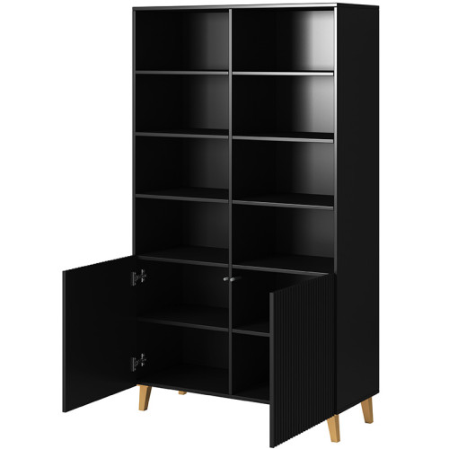 Фото стелажу PAFOS 100 CAMA MEBLE чорний / золоті ніжки – наповнення