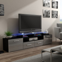 EVORA CAMA MEBLE Тумба ТВ черный / серый глянец EVORA CAMA MEBLE Тумба ТВ черный / серый глянец