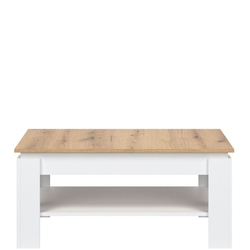 Фото журнального столу LA07 LIVEO BOGFRAN білий / дуб евок – вигляд спереду