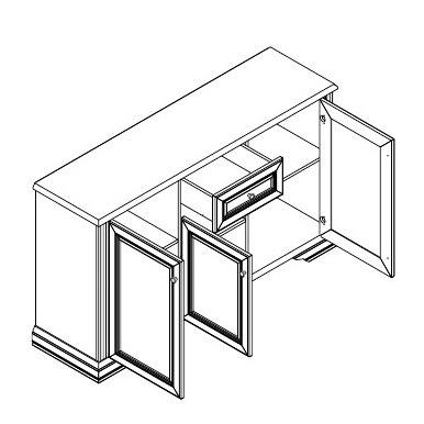 Фото комоду 3D1S ВАЙТ Гербор – схема наповнення